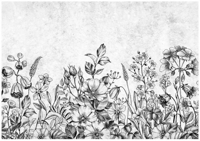 Fototapeta WALLARENA Do Sypialni Salonu Winylowa Kwiaty Abstrakcja Beton Szary 254x184 cm 16102W4 1 szt.