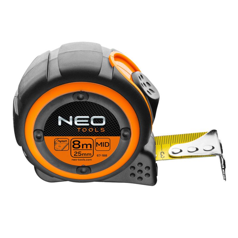 Miara zwijana NEO TOOLS stalowa 8 m x 25 mm, magnes 1 szt