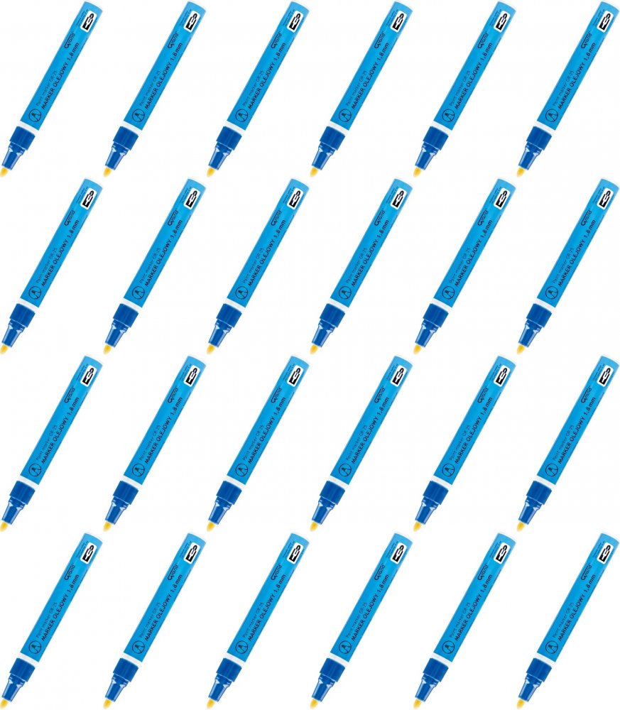 24x Marker olejowy Grand, GR-25, okrągła, 1.8mm, niebieski