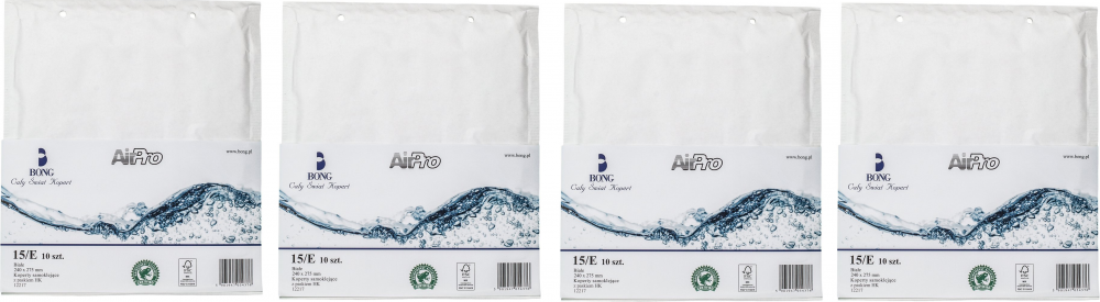 4x koperta bąbelkowa Bong AirPro, E15, 240x275mm, 10 sztuk, biały
