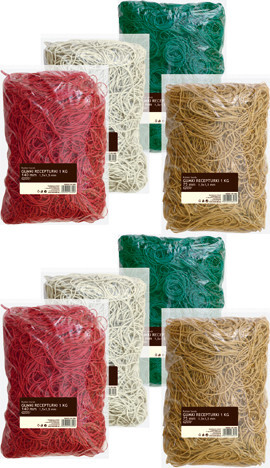 2x Gumki recepturki Grand, 140mm, 1kg, mix kolorów