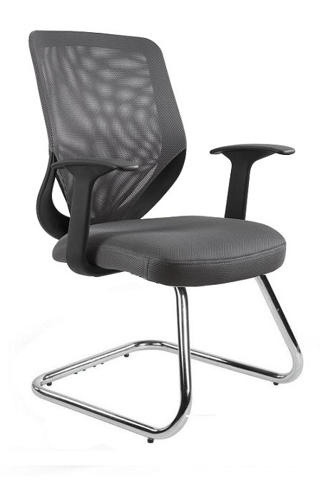 MOBI SKID fotel biurowy 8 kolorów, siatka/membrana (Podłokietnik: standard, Kolor: szary)