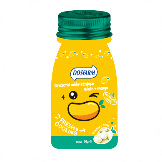 Dosfarm - drażetki odświeżające, mięta i mango, 16 g