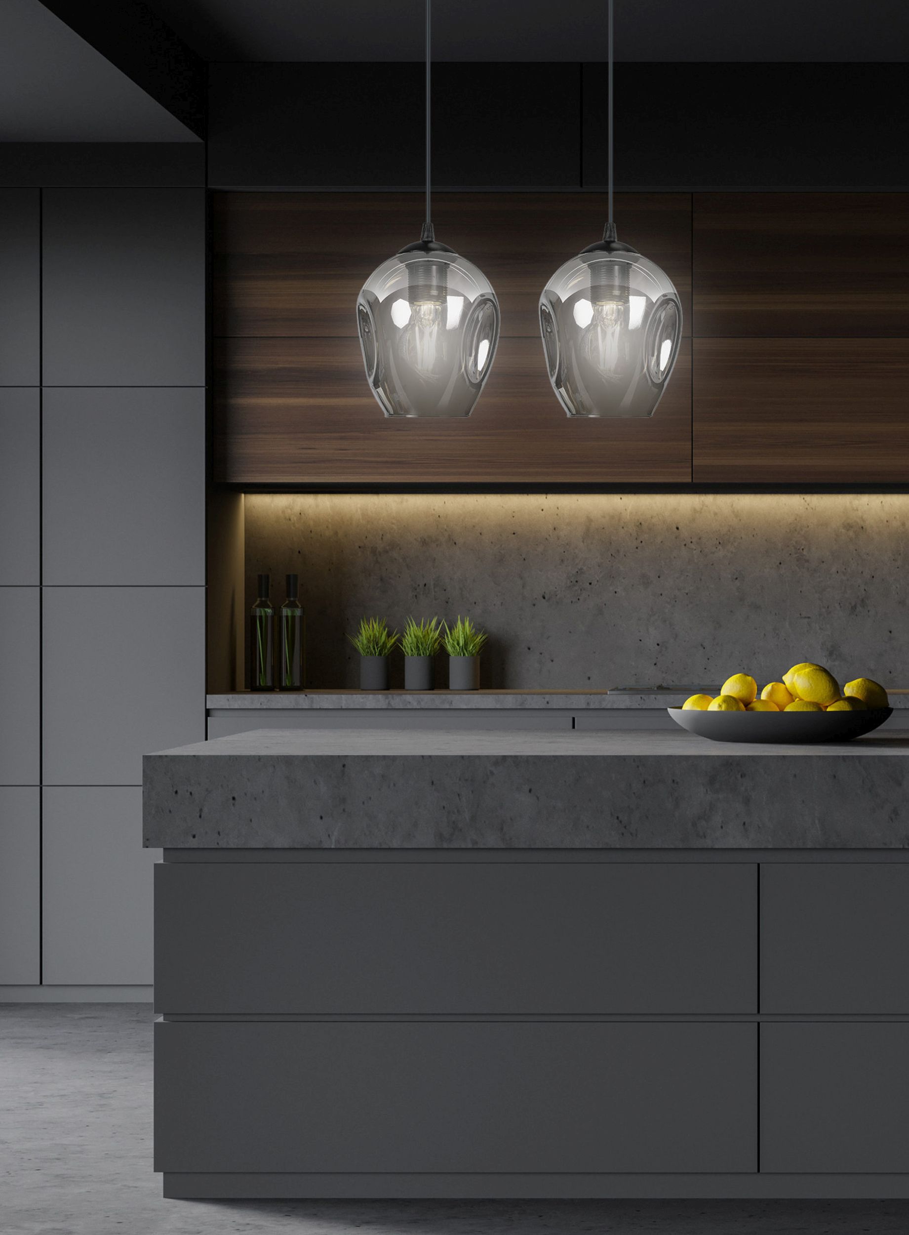 Emibig Istar lampa wisząca 2x15 W czarna-grafitowa 680/2