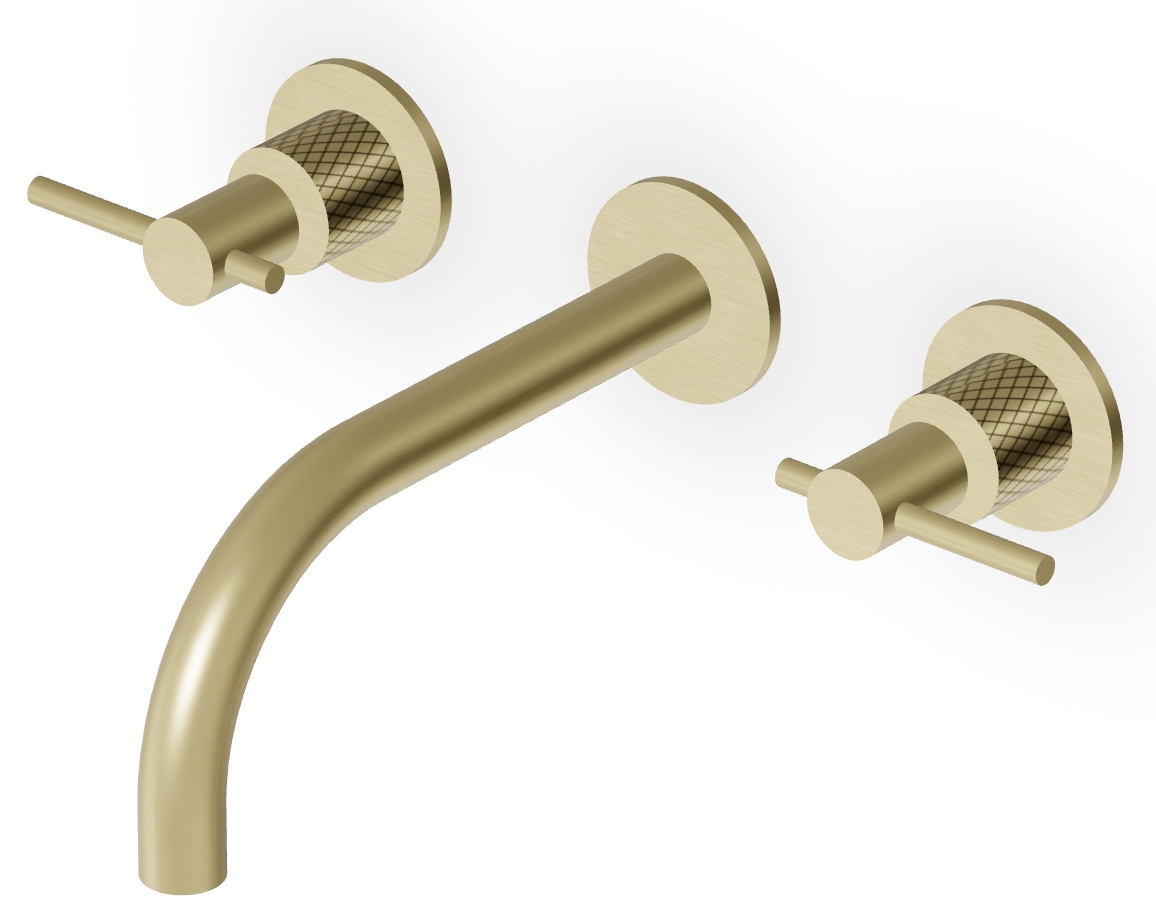 Zucchetti Helm bateria umywalkowa podtynkowa brytyjskie złoto szczotkowane/radełkowanie ukośne ZHL760.XP31G3