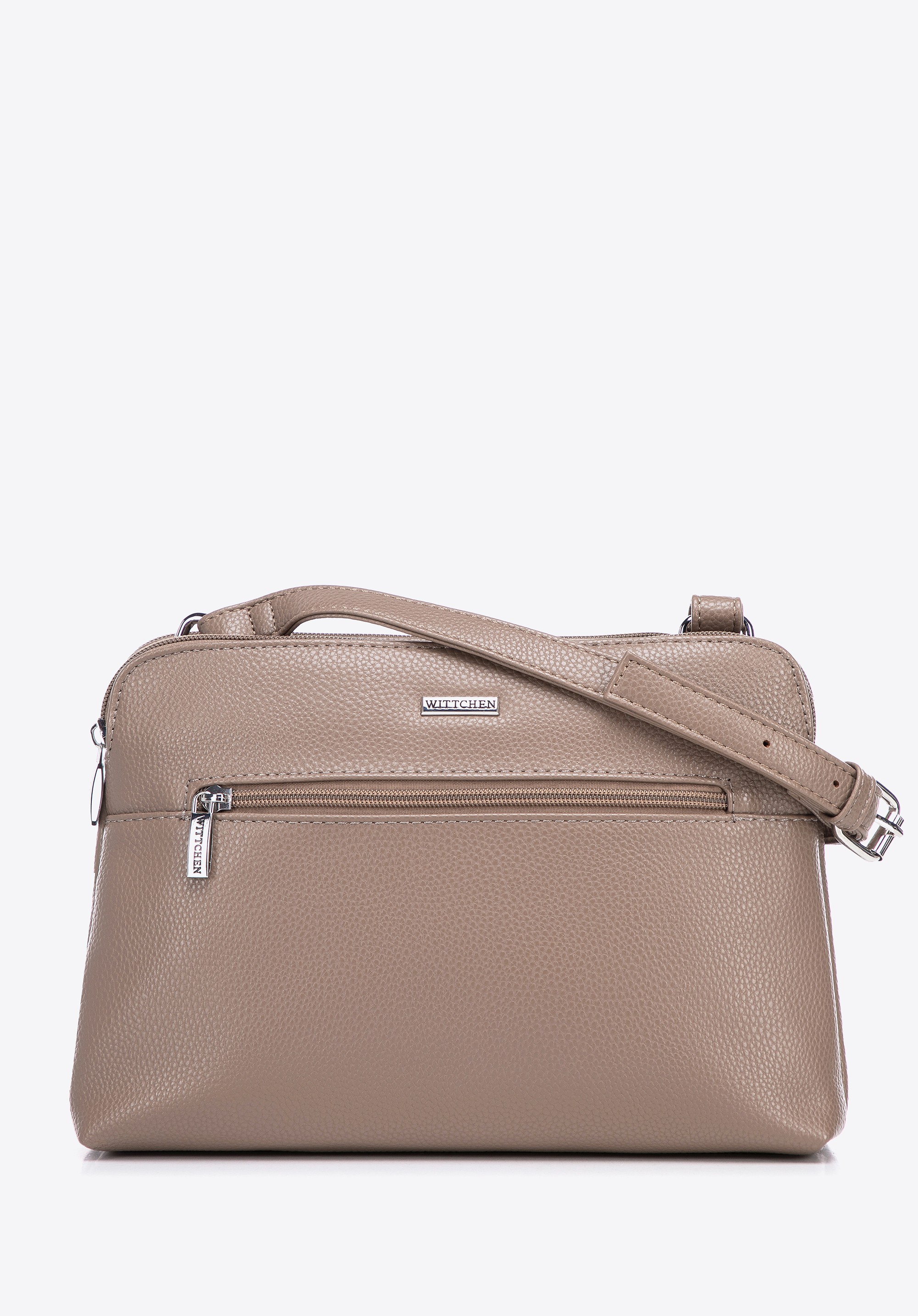 Damska crossbody dwukomorowa z ekoskóry beżowa