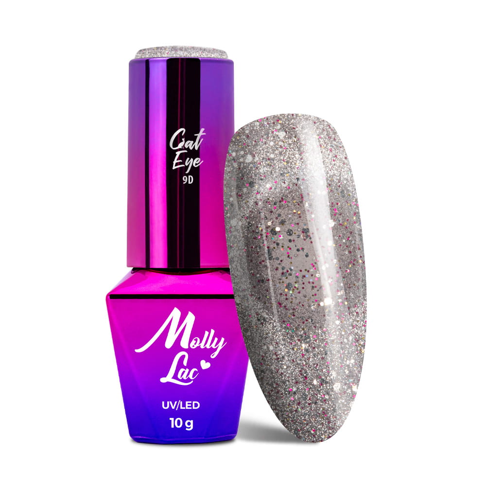 Lakier hybrydowy LED/UV Gel Polish MollyLac Cat Eye Foxy Eyes Nr 558 Multicolor Chrom 10g