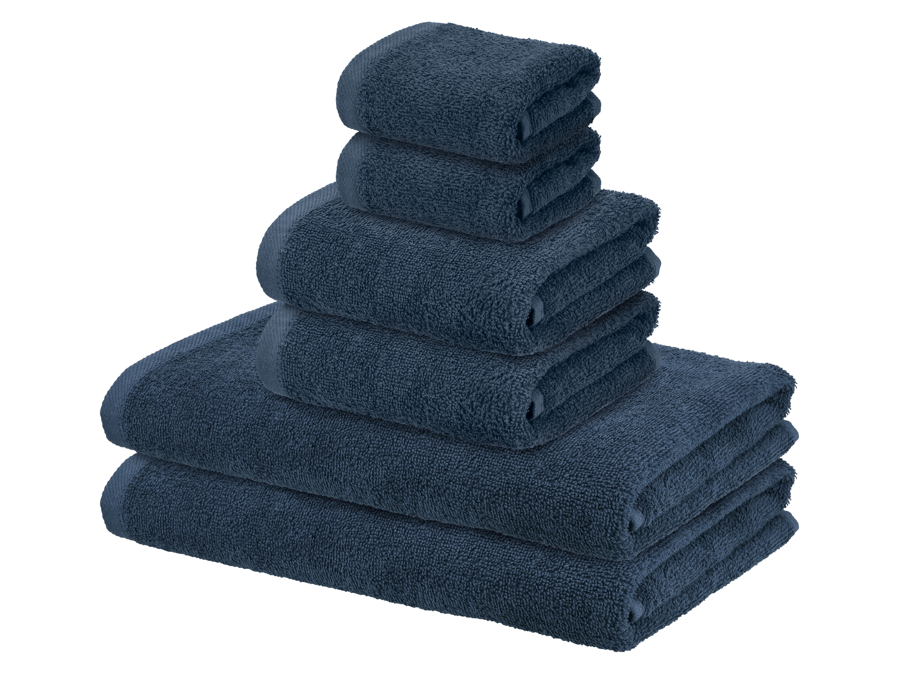 Livarno Zestaw 6 ręczników frotté z bawełny Ciemnoniebieski