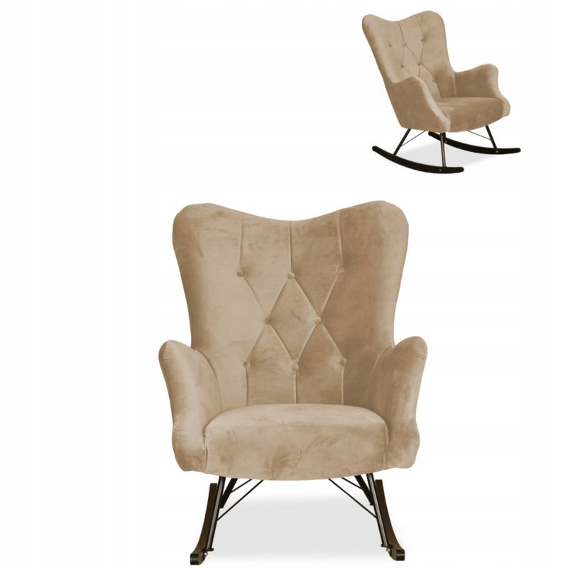 Fotel uszak do salonu bujany Family Meble Luna beż kremowy 1szt