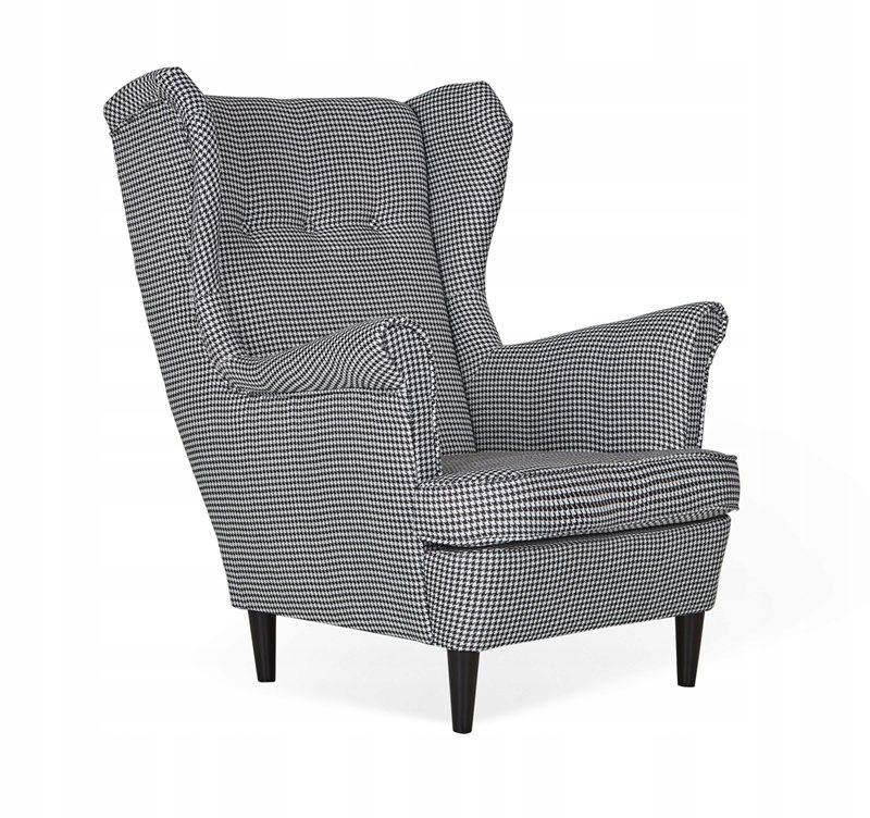 Fotel uszak do salonu Family Meble ARI PRINT czarno biały 1szt