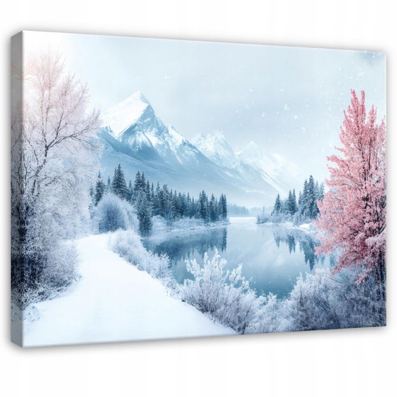 Obraz WALLARENA Do Sypialni Salonu Na Płótnie Góry Pejzaż Krajobraz Niebieski 100x70 cm PP16146O1 1 szt.
