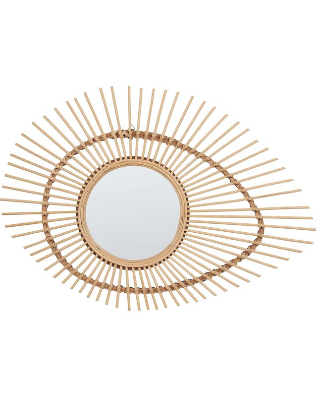 Lustro ścienne Bario 63 cm 45 cm Drewno bambusowe Naturalny 1 szt.