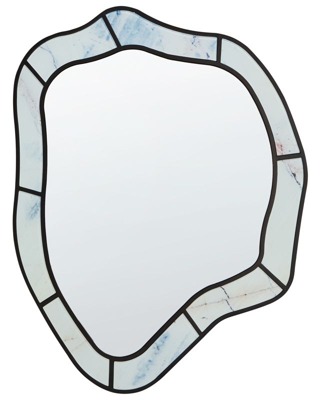 Lustro ścienne Liverdun 64 cm 86 cm Błękitny 1 szt.