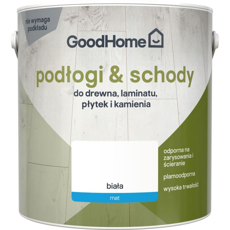 Farba renowacyjna do podłogi GoodHome Reno biały mat 2 l