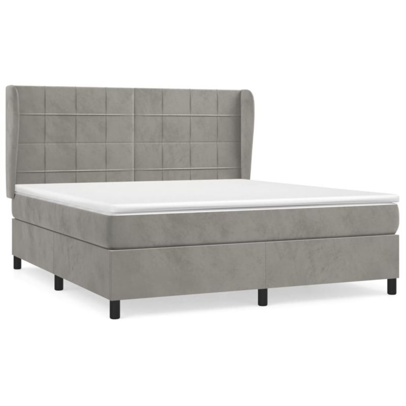 Łóżko kontynentalne WaszeMeble 160x200 cm jasnoszare WM-3129219 1 szt.