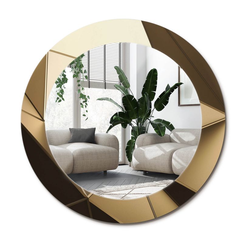 Stylowe okrągłe lustro ścienne z nadrukiem Wallfluent fi50 cm Nowoczesna abstrakcja 1 szt.