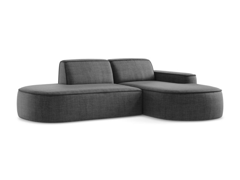 Narożnik prawostronny LaMiaSofa MELISSA z tkaniny strukturalnej 284x166 cm ciemny szary 1 szt.