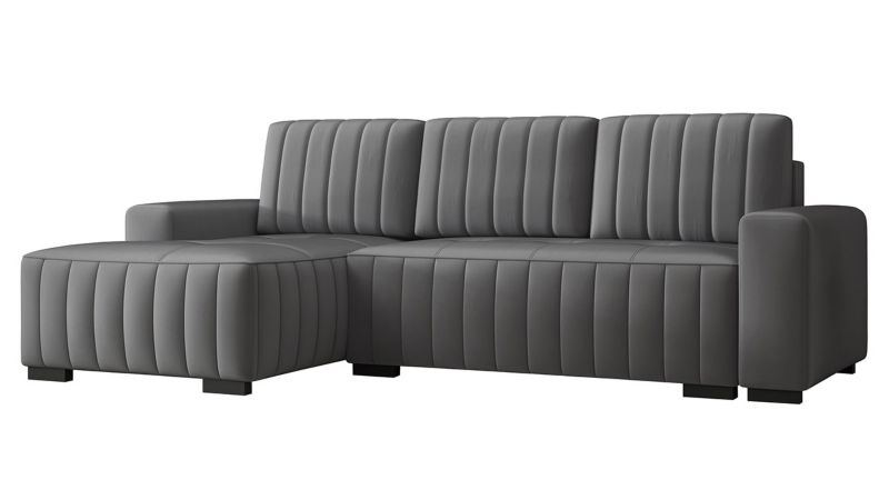 Narożnik MIRJAN 24 z funkcją spania Hugo lewy plusz stalowy szary 1 szt.