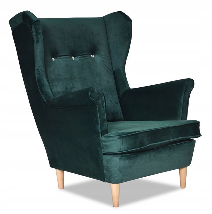 Fotel uszak do salonu Family Meble ARI zielony 1szt