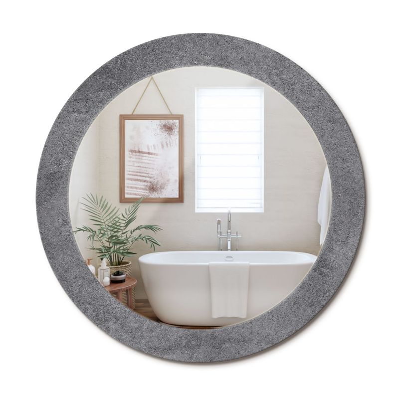 Lustro Okrągłe ArtPrintCave 70 cm Tekstura Betonowa Ścienne Dekoracyjne do Salonu 1 szt.