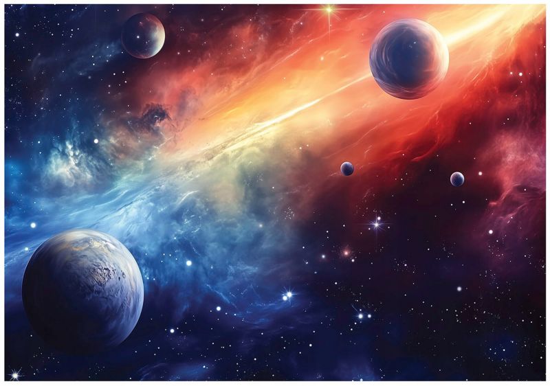 Fototapeta Dla Dzieci Chłopca Kosmos WALLARENA 300x210 cm Tapeta Dziecięca Na Flizelinie 1 szt.