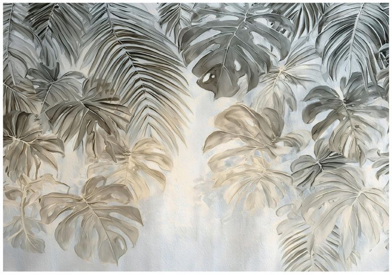 Fototapeta WALLARENA Do Sypialni Salonu Na Flizelinie Liście Beton Dżungla Zielony 250x175 cm 16075VX5 1 szt.