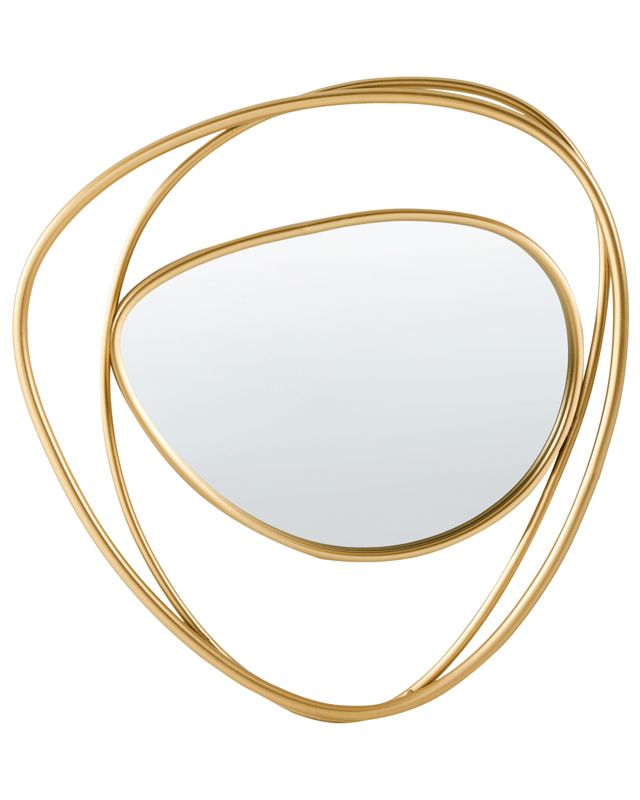 Lustro ścienne Courcy 50 cm 54 cm Metal Złoty 1 szt.