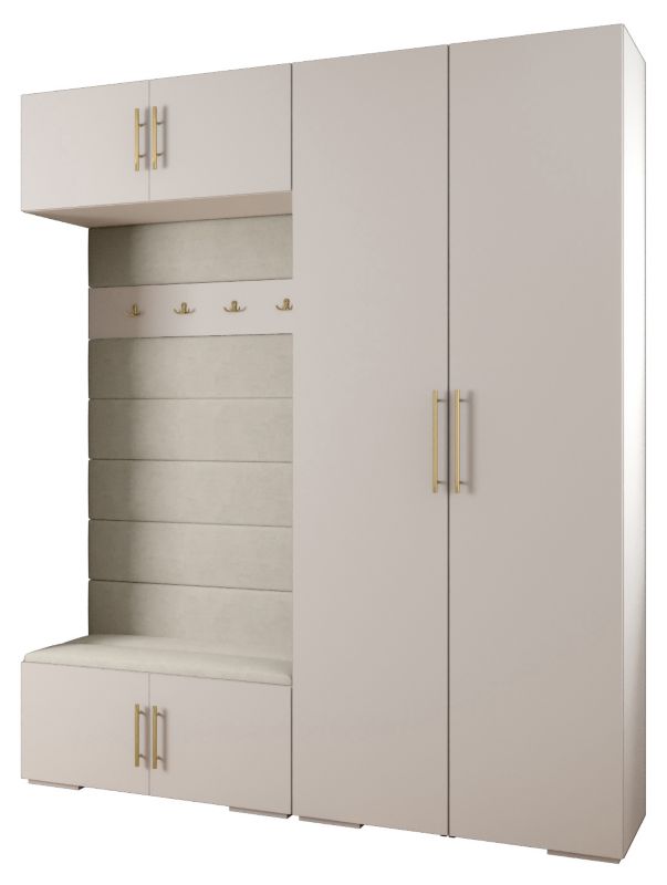 Garderoba do przedpokoju Abiks INOVA 3 Z18 biały+złoty+manila02 1 szt.