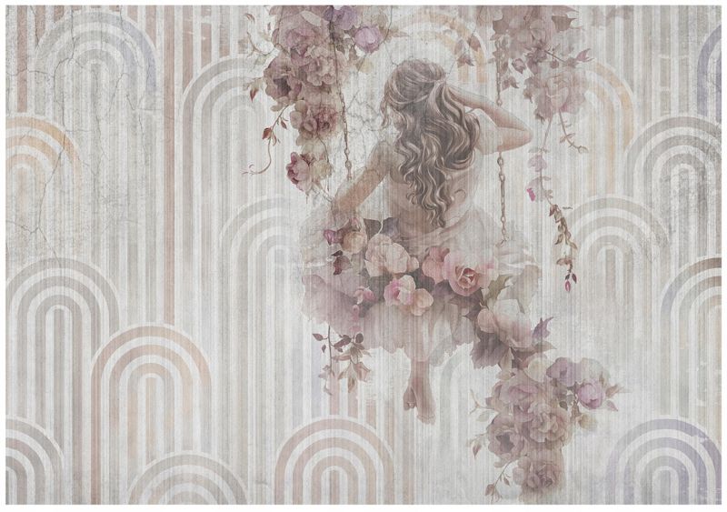 Fototapeta WALLARENA Do Sypialni Salonu Na Flizelinie Kobieta Beton Vintage Szary 312x219 cm 15843VEXXL 1 szt.