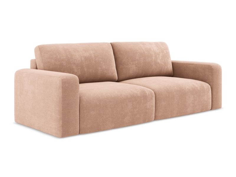 Kanapa 3-osobowa z funkcją spania LaMiaSofa OSTIA z tkaniny szenilowej 244x102 cm brzoskwiniowy 1 szt.