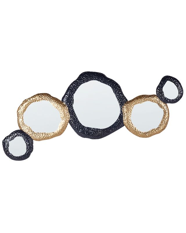 Lustro ścienne Charny 109 cm 44 cm Metal Czarny/ złoty 1 szt.