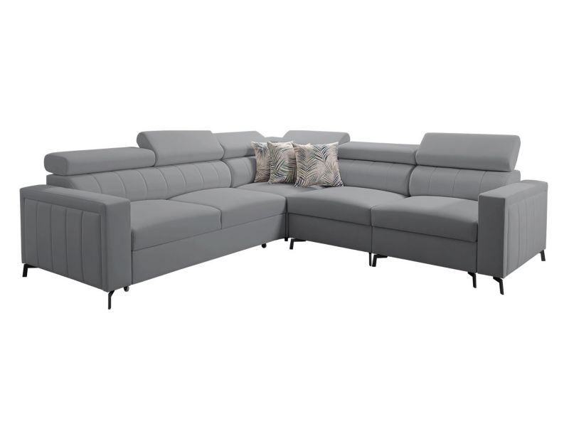 Narożnik MIRJAN 24 Baltico IV prawy gołębi szary/wzór w liście 1 szt.