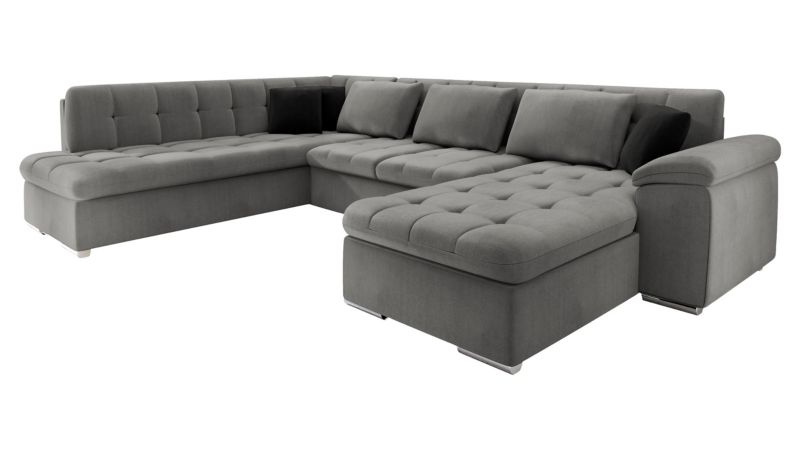 Narożnik MIRJAN 24 rozkładany Niko Bis prawy plusz stalowy szary/czarny 1 szt.