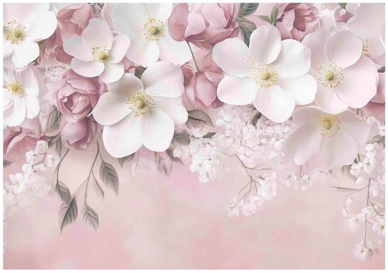 Fototapeta Kwiaty Wiszące Beton Do Salonu Sypialni WALLARENA 400x280 cm Tapeta Na Flizelinie 1 szt.