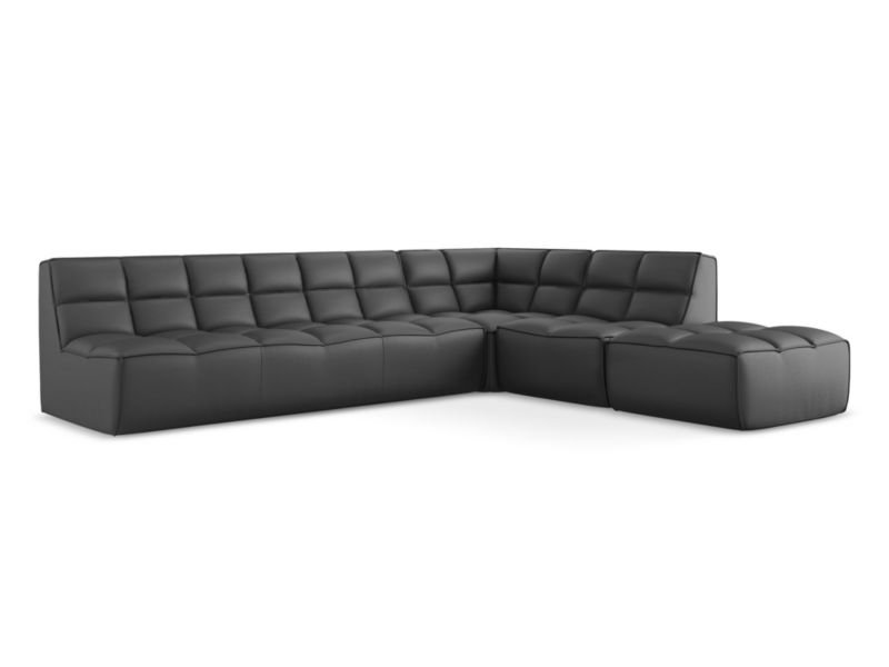 Modułowy narożnik uniwersalny LaMiaSofa BELLUNO ze skóry syntetycznej 308x258 cm szary 1 szt.