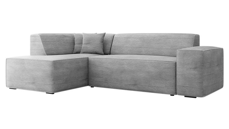 Narożnik MIRJAN 24 tapicerowany Lordin Sztruks lewy jasny szary 1 szt.