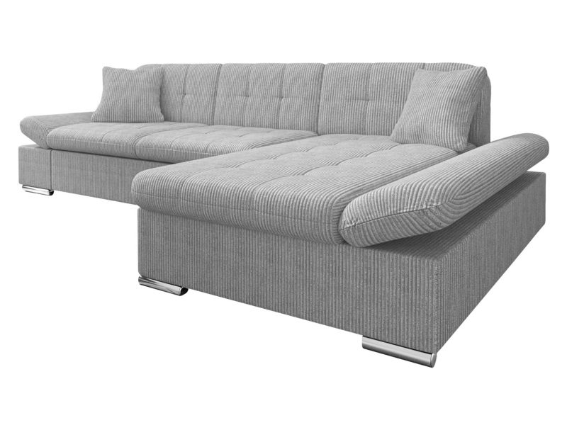 Narożnik MIRJAN 24 z pojemnikiem Malwi Sztruks prawy jasny szary 1 szt.