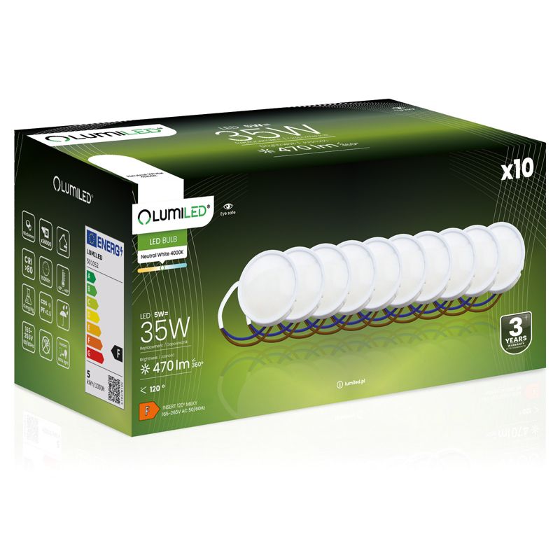 Wkład do Opraw LED Lumiled Żarówka Moduł Insert Reflektor 5W 470lm 4000K 120st 10 szt.
