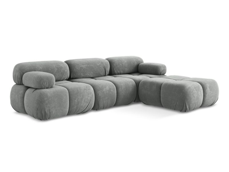 Modułowy narożnik uniwersalny LaMiaSofa SANREMO z tkaniny szenilowej 285x191 cm szary 1 szt.