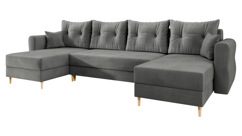 Narożnik MIRJAN 24 z funkcją spania Zako U plusz stalowy szary 1 szt.