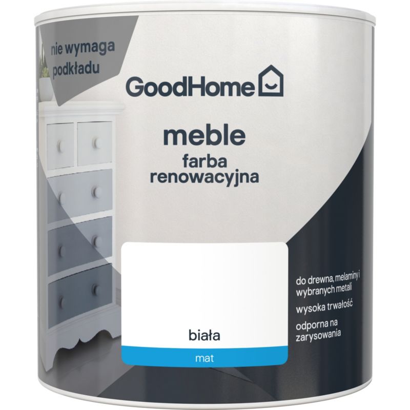 Farba renowacyjna do mebli GoodHome Reno biały 0,5 l