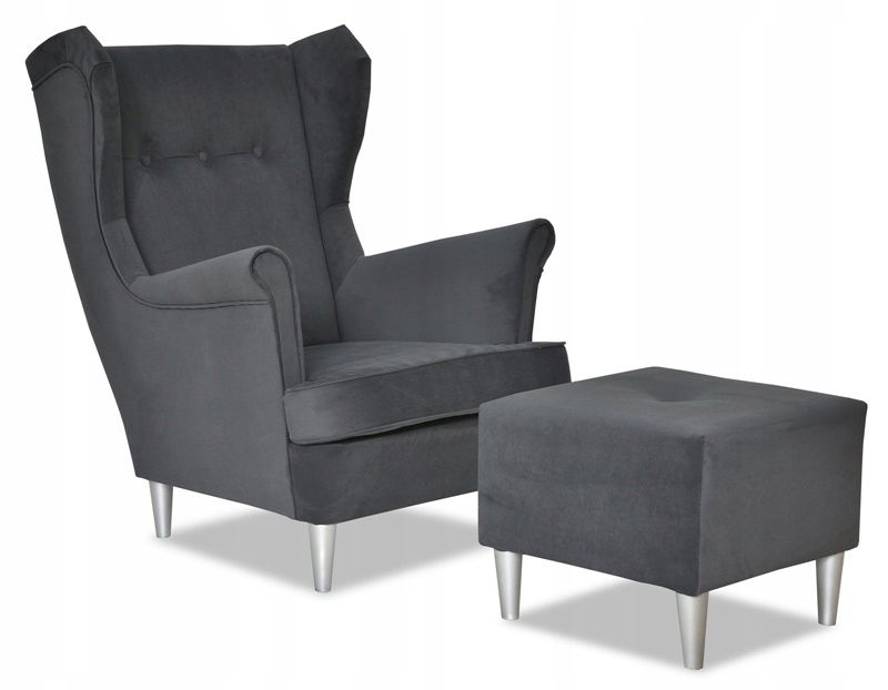 Fotel uszak do salonu z podnóżkiem Family Meble ARI żółty 1szt