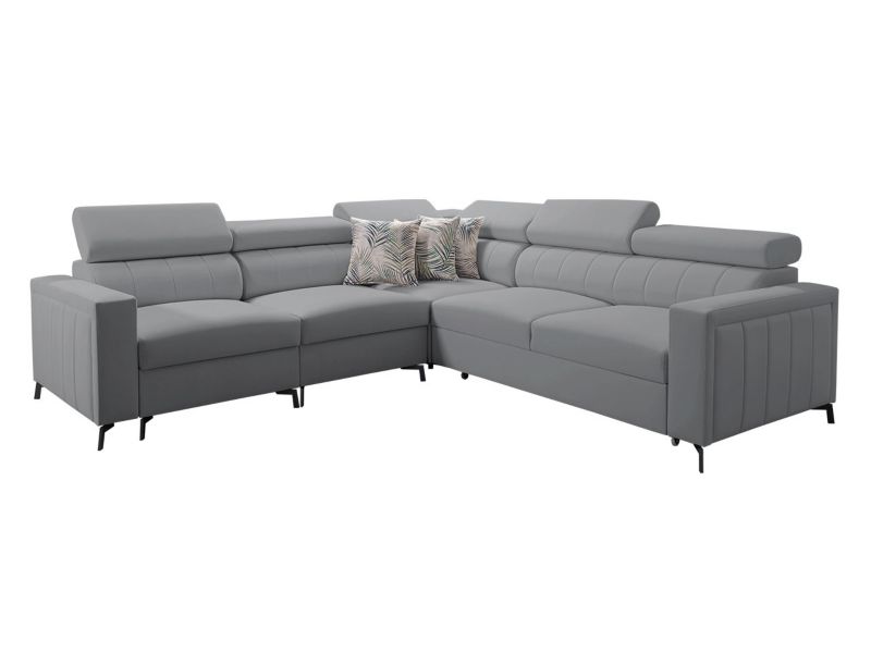 Narożnik MIRJAN 24 Baltico IV lewy gołębi szary/wzór w liście 1 szt.