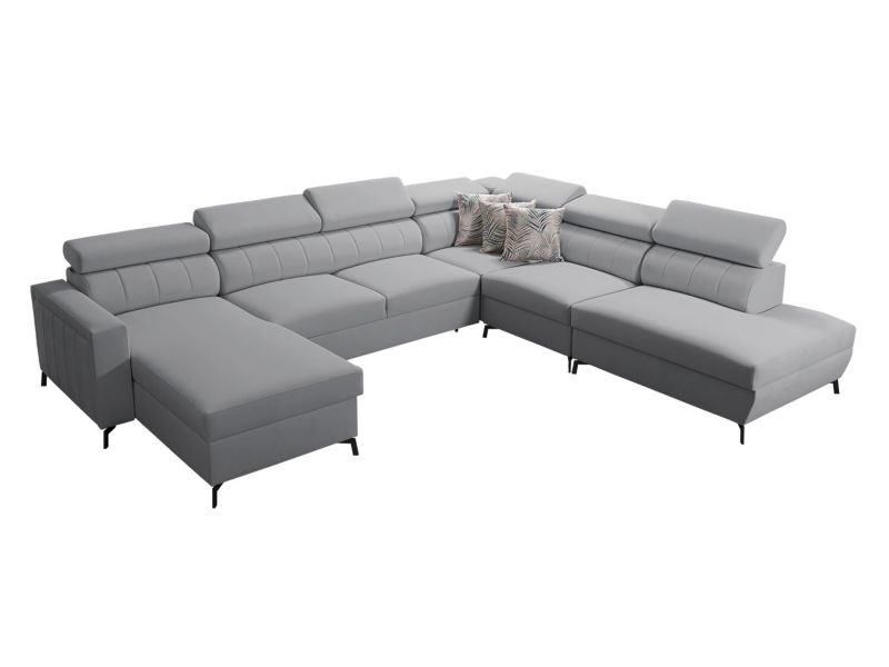 Narożnik MIRJAN 24 Baltico IX lewy gołębi szary/wzór w liście 1 szt.