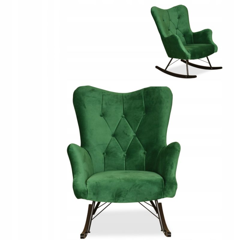 Fotel uszak do salonu bujany Family Meble Luna zielony jasny 1szt