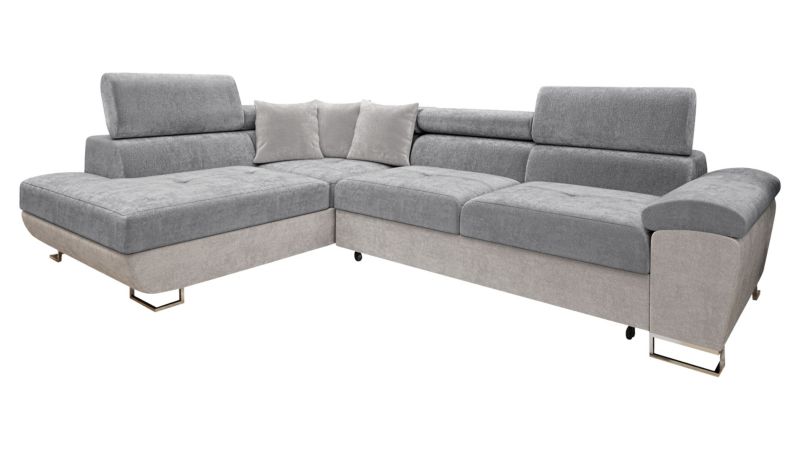 Narożnik MIRJAN 24 do salonu Cotere Premium lewy platynowy/srebrny szary/platynowy 1 szt.