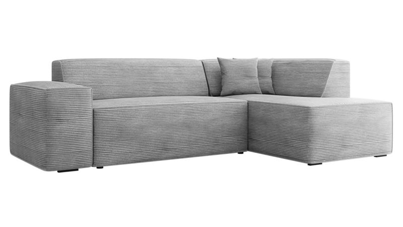 Narożnik MIRJAN 24 tapicerowany Lordin Sztruks prawy jasny szary 1 szt.