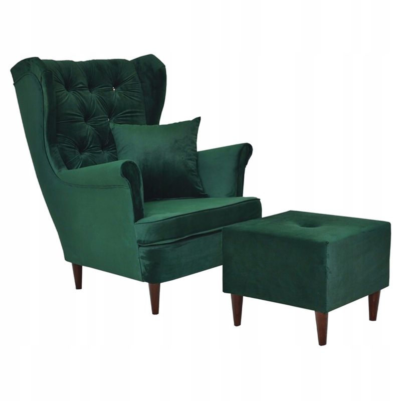 Fotel uszak do salonu z podnóżkiem Family Meble GLAMOUR 1szt