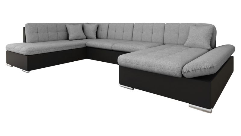 Narożnik MIRJAN 24 duży Bergen prawy czarna ekoskóra/szary 1 szt.