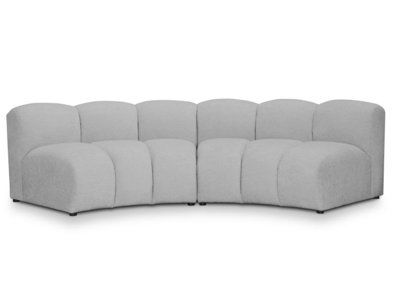 Modułowy narożnik uniwersalny LaMiaSofa NAPOLI z tkaniny szenilowej 295x120 cm jasny szary 1 szt.